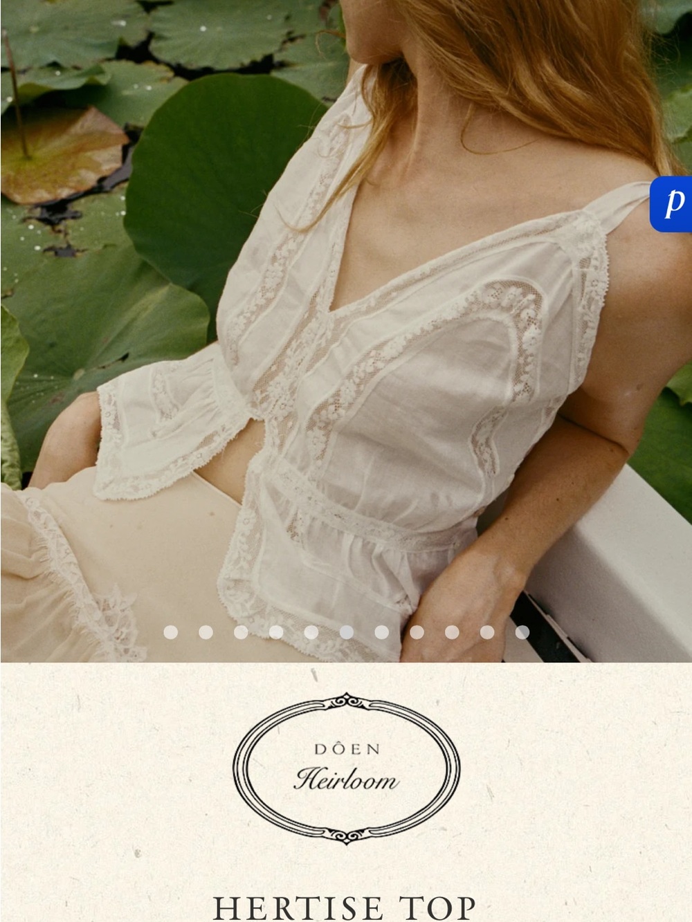 ISO!!! Do not buy* Doen Hertise Camisole — Cream Lace V-Neck Tank